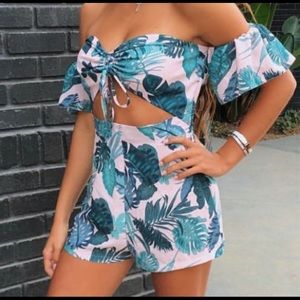 LF Pink Floral Romper